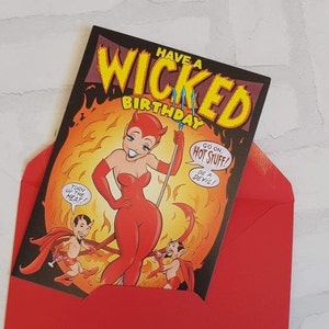 Wicked Birthday Card - Funny Comic Book Pop Art Design