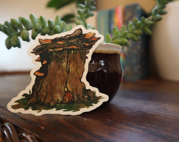Fairy Fantasy Tree House Vinyl Matte Sticker