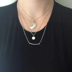 Moon Layering Necklace set/ Layering necklace/Crescent Moon Necklace/Silver Moon Necklace/Charm Necklace/Moon Jewellery/Delicate necklace/