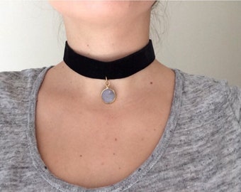 Black velvet choker|Black choker|Charm choker|Velvet choker|Choker necklace|Boho choker