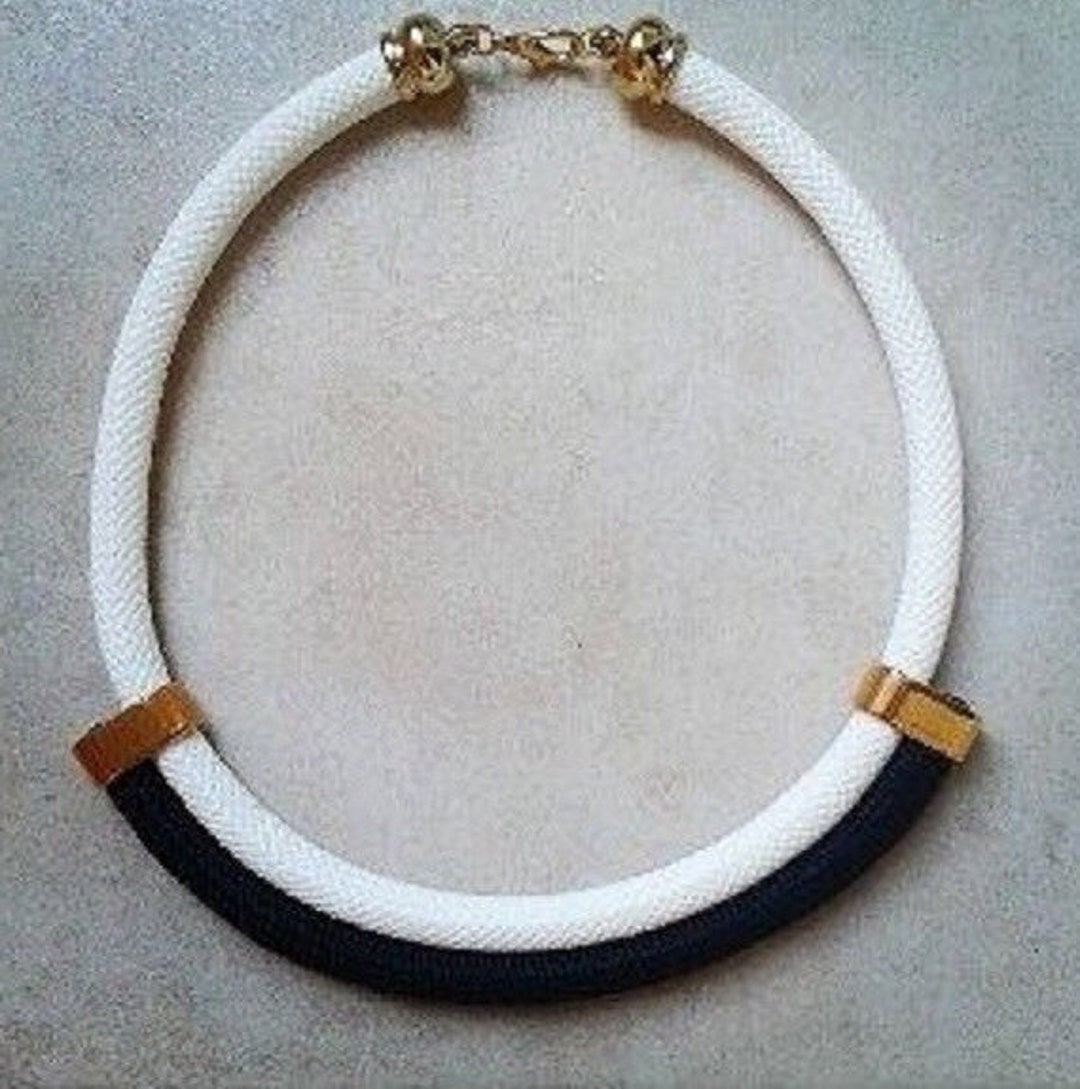 Rope Necklace/white Rope Necklace/black&white Rope Etsy
