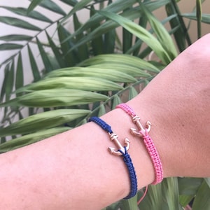 Anchor Bracelet/Nautical jewelry/Macrame knot/Adjustable bracelet/Sea bracelet/Gift for her/Gift for him/Friendship bracelet/Braided bracele