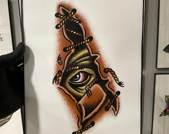 Jeepers Creepers Tattoo Flash Art Print