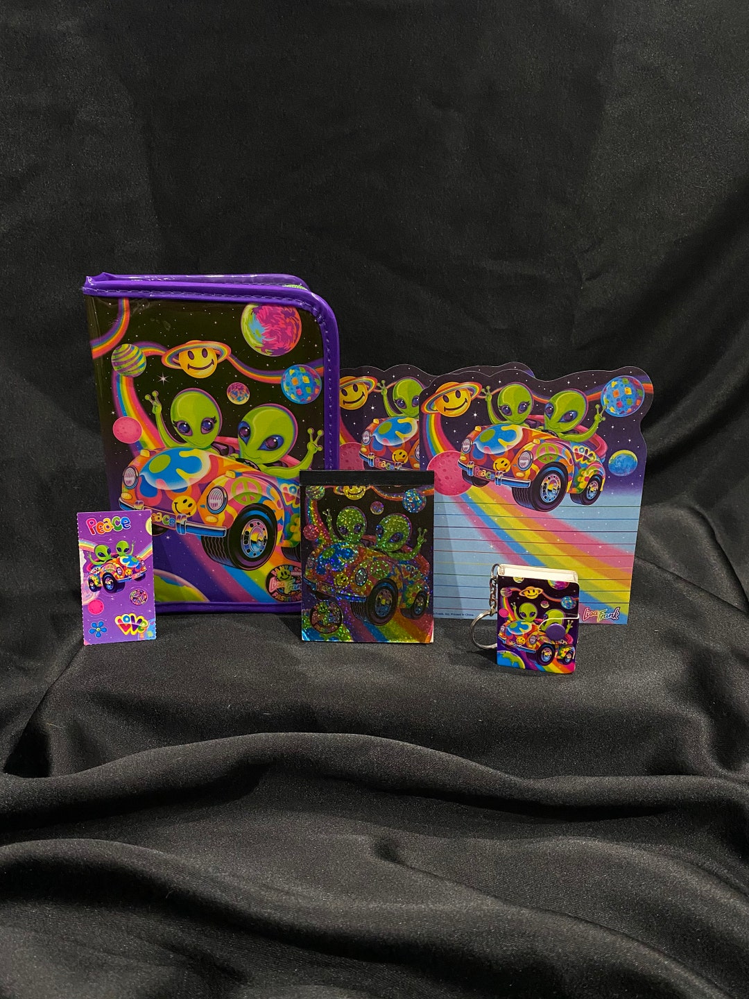 Vintage Lisa Frank Zoomer and Zorbit Stationary Lot W Zip up Art