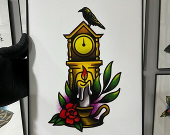 Horror Tattoo Flash Art Print