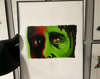Smętarz dla zwierząt Pascow Tattoo Flash Art Print
