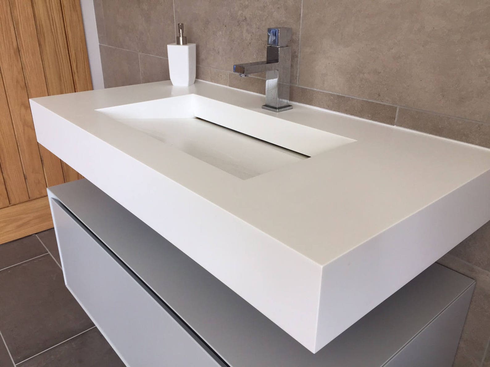 Contemporary Bespoke Corian Vanity Single Etsy UK