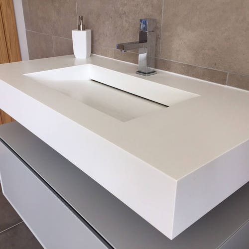 Contemporary Bespoke Corian Vanity Single Etsy