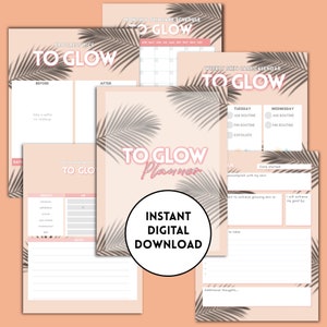 Skincare Planner| Beauty Routine Planner| Printable Skin Care Planner |Glow Up Planner