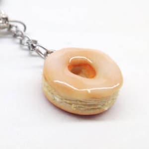 Classic Glazed Donut Charm, Doughnut Charm, Miniature Food Jewelry, Polymer Clay Donut, Chocolate Donut Charm, Food Charms, Food Pendant