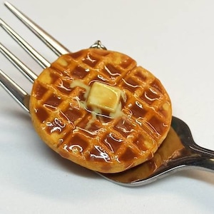 Jumbo Waffle Charm, Waffle Necklace, Food Necklace, Best Friend Jewelry, Waffle Charms, Food Charms