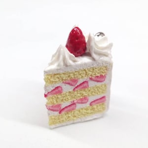 Strawberry Shortcake Charm, Made-To-Order, Cake Jewelry