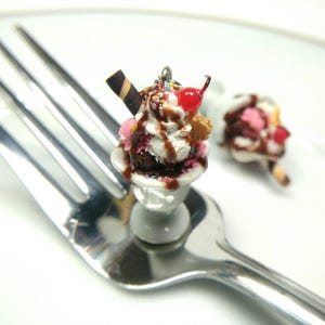 Neapolitan Ice Cream Sundae Necklace, Made-To-Order, Polymer Clay Miniature