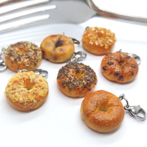Bagel Charm, Made-To-Order, Polymer Clay Food