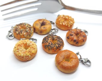 Bagel Charm, Made-To-Order, Polymer Clay Food
