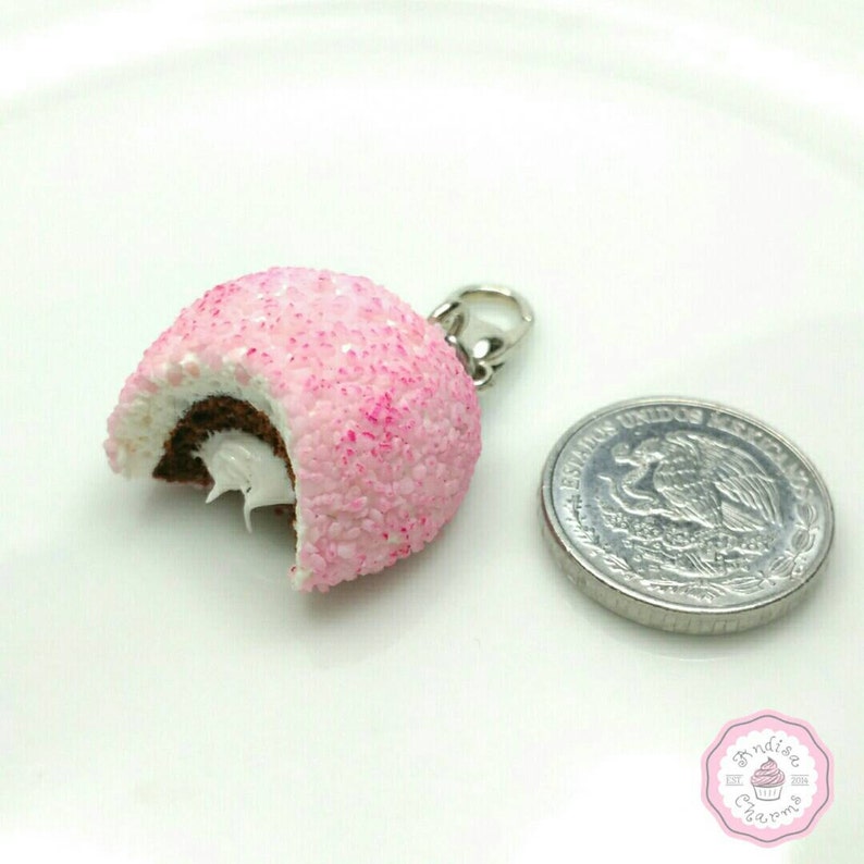 Pink Chocolate Cake Ball Charm Cake Charms Food Necklace Etsy