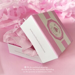 White & Pink Confetti Cake Charm main image 1
