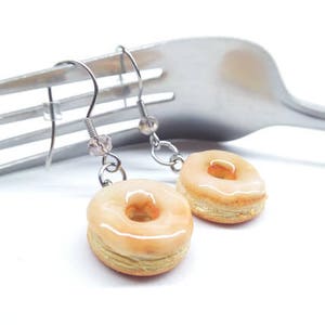 Polymer Clay glasiert und Zucker Donut Anhänger, Miniatur Essen Schmuck Bild 7