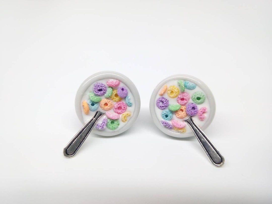 Rainbow Cereal Charm, Polymer Clay Food, Food Jewelry, Food Earrings ...