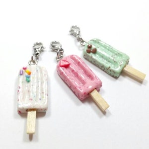 Creamsicle Charm, Made-To-Order, Popsicle Necklace, Made-To-Order, Strawberry Popsicle, Mint Chocolate Chip Popsicle, Funfetti Popsicle