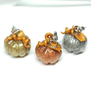 Glitter Glamour Pumpkin Charm, Fall Pendant, Autumn, Cute, Halloween Jewelry, Sparkle Necklace, Gift