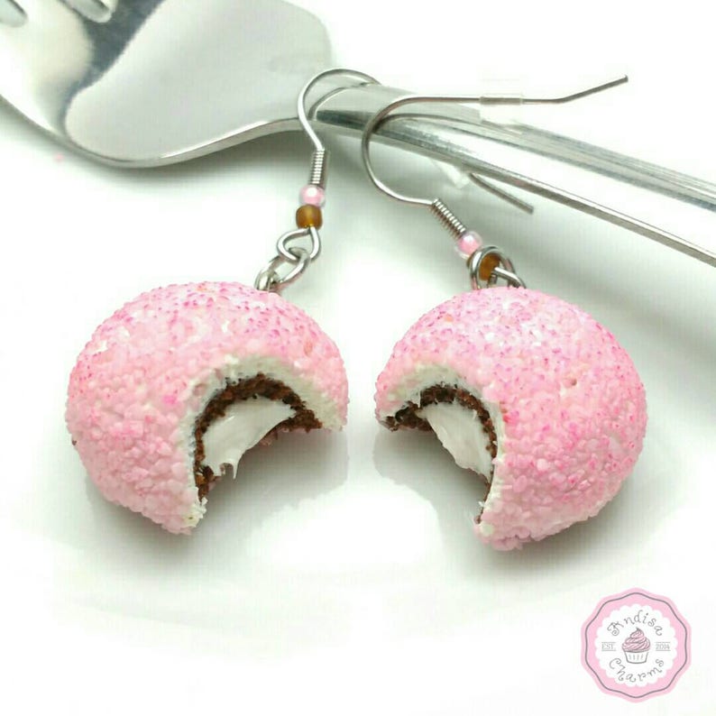 Pink Chocolate Cake Ball Charm Cake Charms Food Necklace Etsy