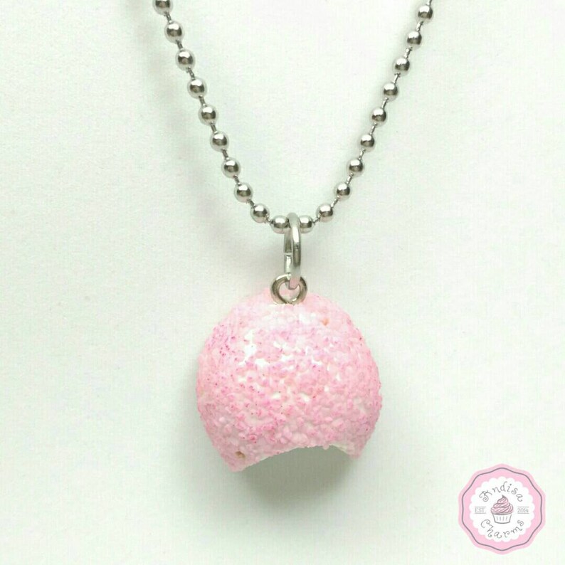 Pink Chocolate Cake Ball Charm Cake Charms Food Necklace Etsy