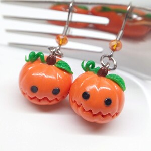 Halloween Pumpkin Charm, Fall Charms, Autumn, Kawaii Pumpkin, Orange Jewelry, Kawaii Necklace, Gift