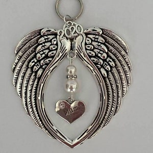 2020 Memorial Hanging Ornament - Angel Wing with Swarovski Pearls