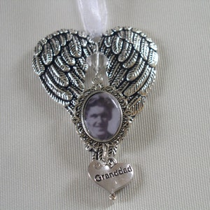 Memorial Angel Wing Hanging Photo Ornament With - Etsy