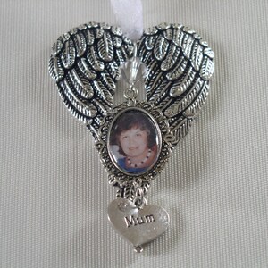 Memorial Angel Wing Hanging Photo Ornament With - Etsy