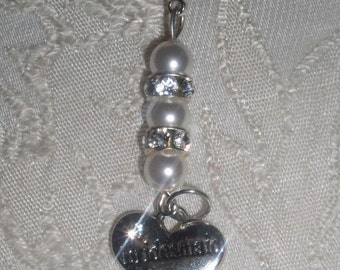 Bridesmaid Bouquet Charm, Wedding Favour, Bridesmaid, Maid of Honor, Flower Girl. ivory