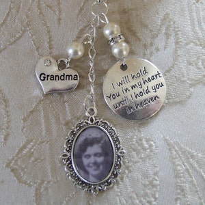 Ivory Grandma Memorial Bouquet Photo Charm Wedding/Bridal
