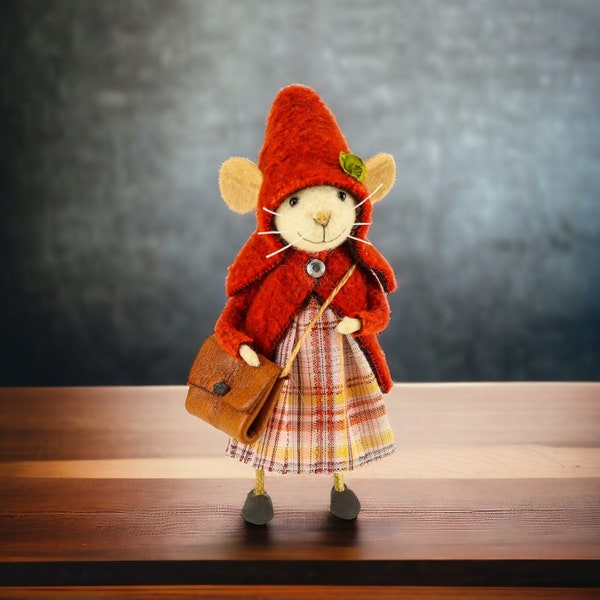 Souris en laine feutrée, Animal Waldorf, Animaux miniatures, Poupée artistique souris, Poupée artistique souris, Sculpture feutrée, Petites souris, Idée cadeau