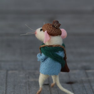 Needle Felted Animal, Miniature Animal, Felted Mouse, Felt Mice, Art Doll, Little Mouse, Birthday Gift, Cute Mouse, Fiber Arts, Home Decor image 6