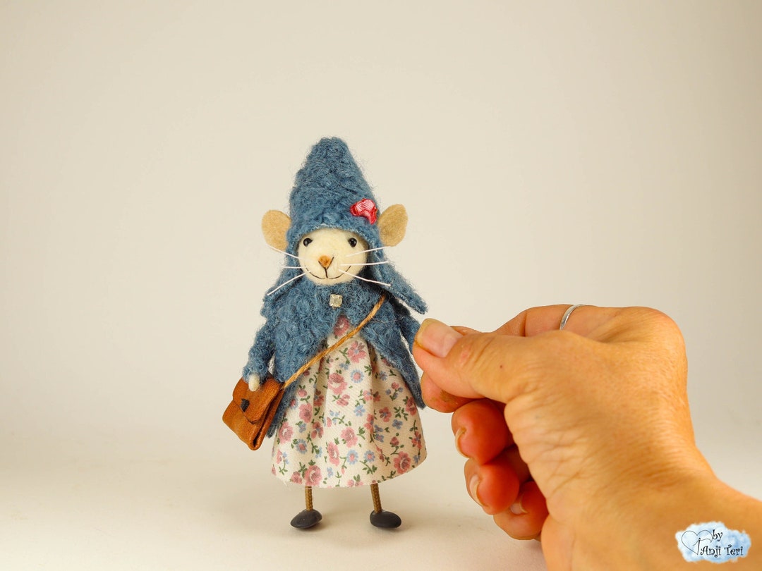 Miniature Mouse, Waldorf Animal, Valentine's Gift, Soft Sculpture, Eco