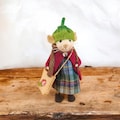 Fairy felt mouse, Needle felted animal ornament, Art doll fantasy creature, Mice mouse figurine, Woodland animal doll, Nursery decor product logo