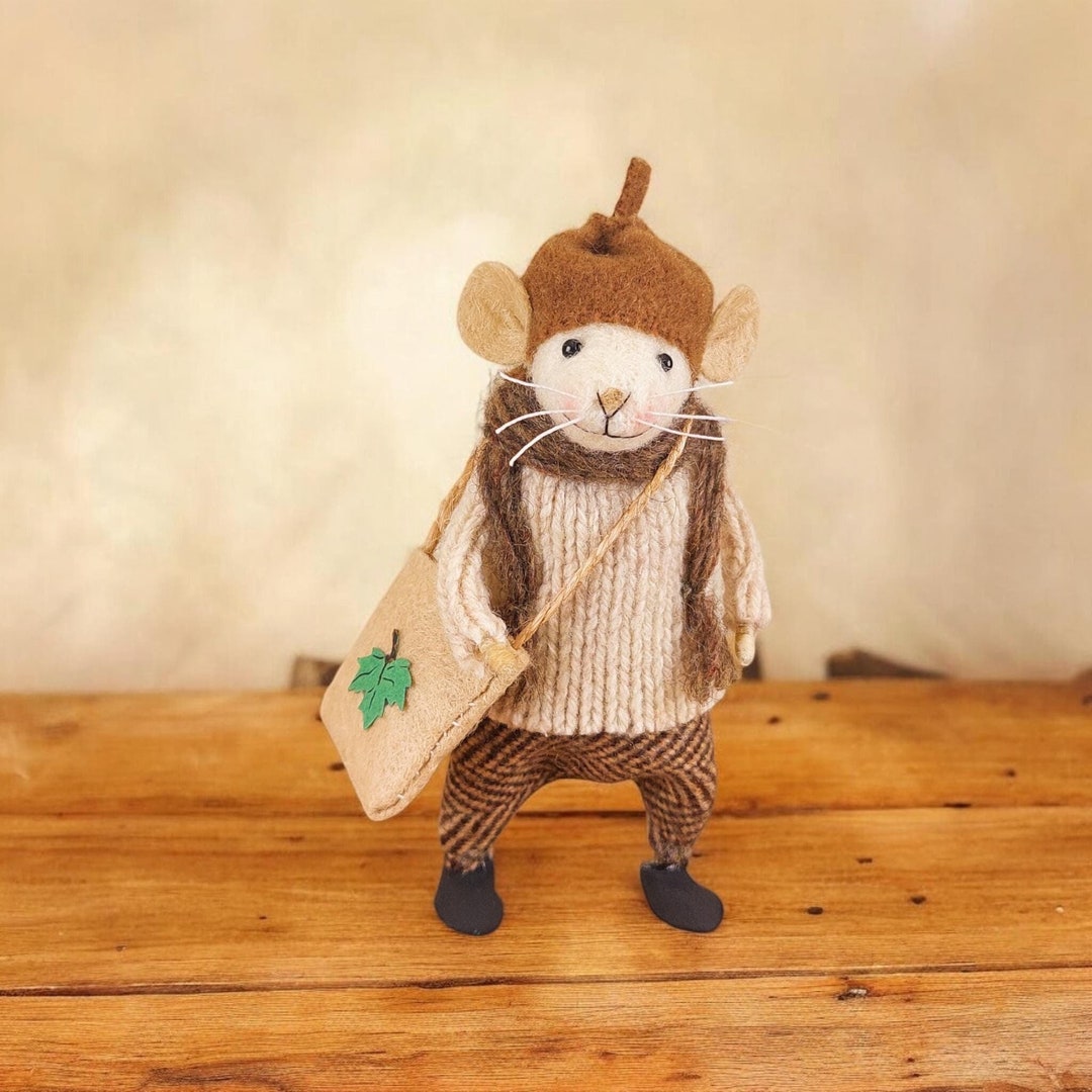 Felted Mouse Rat, Romantic Anniversary Gift for Her, Felt Posable ...