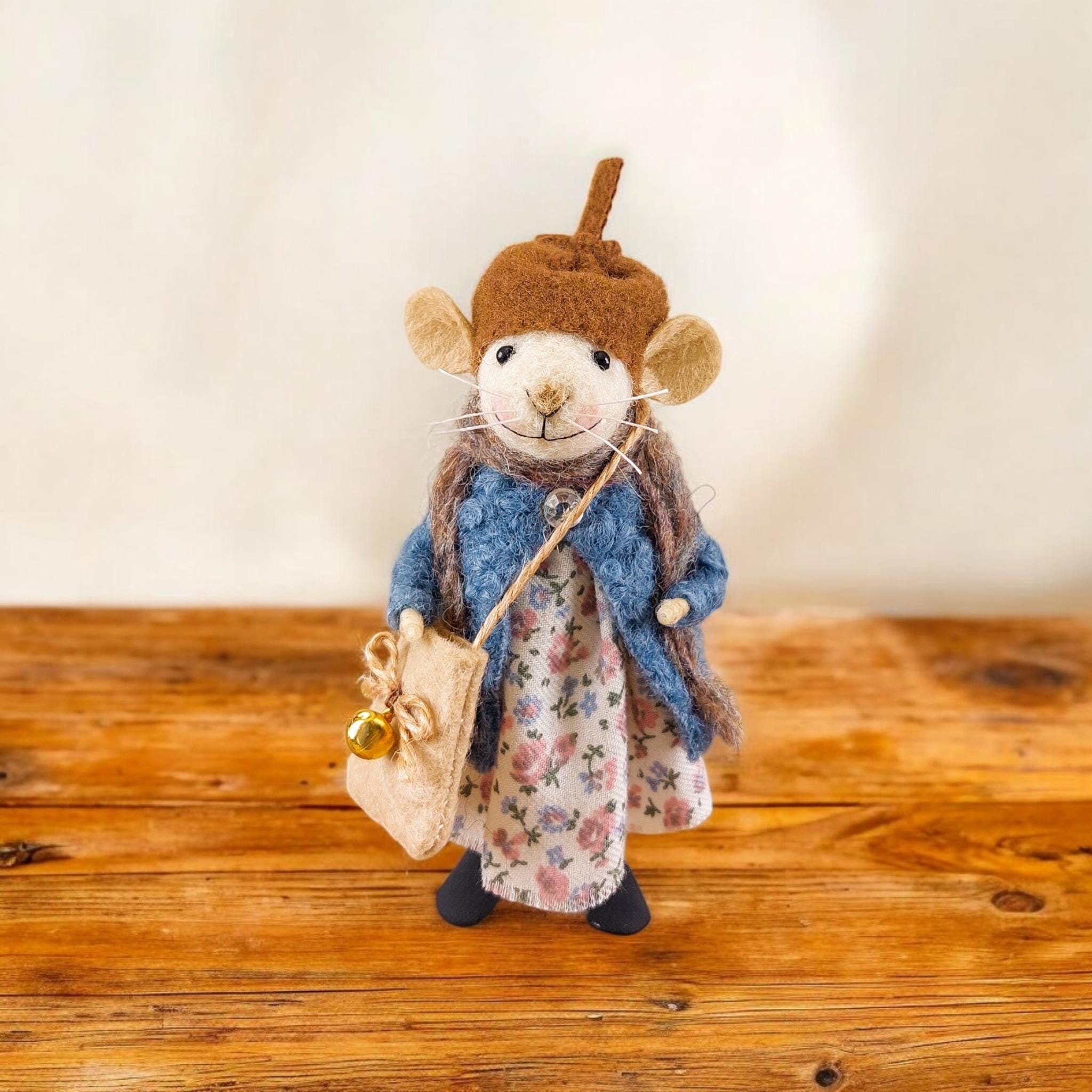 Miniature Mouse, Waldorf Animal, Christmas Gift, Soft Sculpture