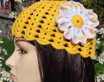 Summer yellow Hat, Cotton Crochet Hat, Handmade Sun Hat, Summer Headwear, Crochet Sun Protection, Sunshine Hat, Summer Fashion Accessory