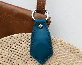 Teal Magnetic hat clip to be used with your lanyard, bag or belt loop. Handmade in UK, Italian Leather
