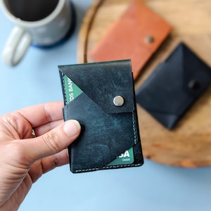 Portefeuille en cuir minimaliste rustique fait main