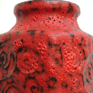 red 70s Fat Lava Vase W.Germany image 2