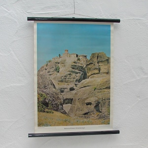 Meteora Kloster - Griechenland - Schulkarte Lehrkarte Westermann um 1965 -  70cm. x 52cm