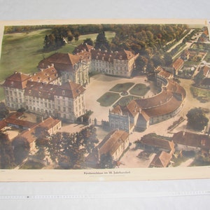 Fürstenschloss im 18.Jahrhundert   - Schulkarte Lehrkarte  um 1960   - 92 cm x 63 cm.