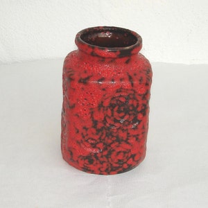 red 70s Fat Lava Vase W.Germany image 1