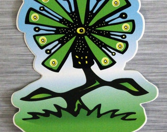 Dancing Flower Sticker Outdoor Bumper Stickers