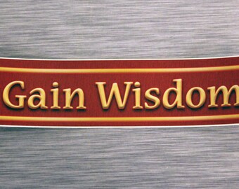 Gain Wisdom Petit autocollant de pare-chocs Autocollant en vinyle extérieur