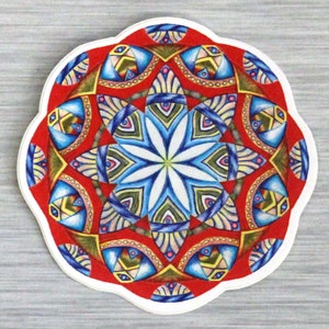 Lotus Jewel Mandala Sticker Outdoor Bumper Sticker