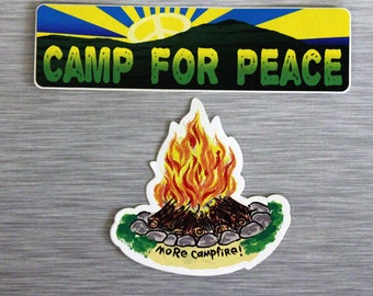 Camping Combo Pack Of 2 Outdoor Bumper Stickers